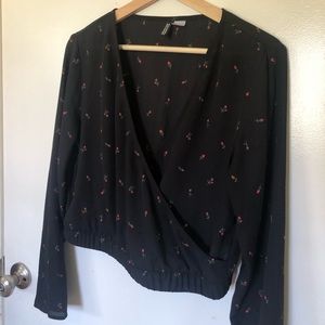 black rose wrap top